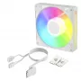 Arctic BioniX P14 A-RGB White 140mm PWM Case Fan su Daisy Chain, ARGB apšvietimu, 400-2500 RPM, 77.6 CFM