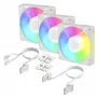 Arctic BioniX P14 A-RGB (White) 3-Pack | 140 mm PWM korpuso ventiliatorius su A-RGB apšvietimu, 400–2500 RPM