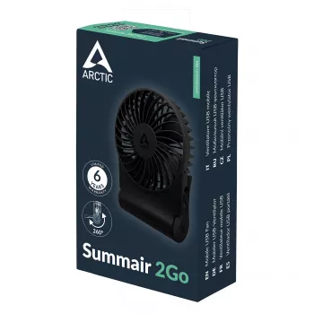 Arctic Summair 2Go įkraunamas stalinis ventiliatorius su baterija - 10 cm (juodas)