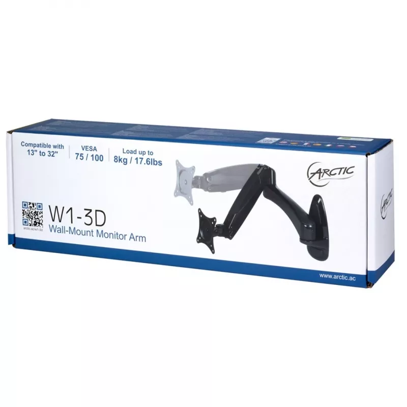 Arctic W1-3D laikiklis LCD ekranui - aliuminio lydinys - ekrano dydis iki 109,2 / 124 cm