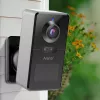 Arenti POWER1Q 2K belaidė akumuliatorinė apsaugos kamera, AI žmogaus aptikimas, spalvotas naktinis matymas, IP65, juoda