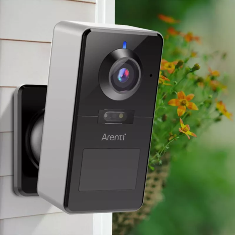 Arenti POWER1Q 2K belaidė akumuliatorinė apsaugos kamera, AI žmogaus aptikimas, spalvotas naktinis matymas, IP65, juoda