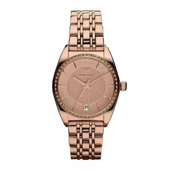 ARMANI AR0381 Moteriškas kvarcinis laikrodis 31mm Nerūdijantis plienas Sidabrinis ciferblatas Dviejų spalvų apyrankė
