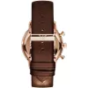 ARMANI AR0387 Vyriškas kvarcinis chronografo laikrodis 42mm juodas ciferblatas odinis dirželis