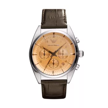 Armani AR0395 Vyriškas kvarcinis chronografo laikrodis 43mm juodas odinis dirželis