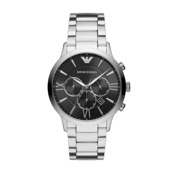Armani AR11208 Vyriškas kvarcinis chronografo laikrodis 44mm mėlynu ciferblatu ir rudu odiniu dirželiu