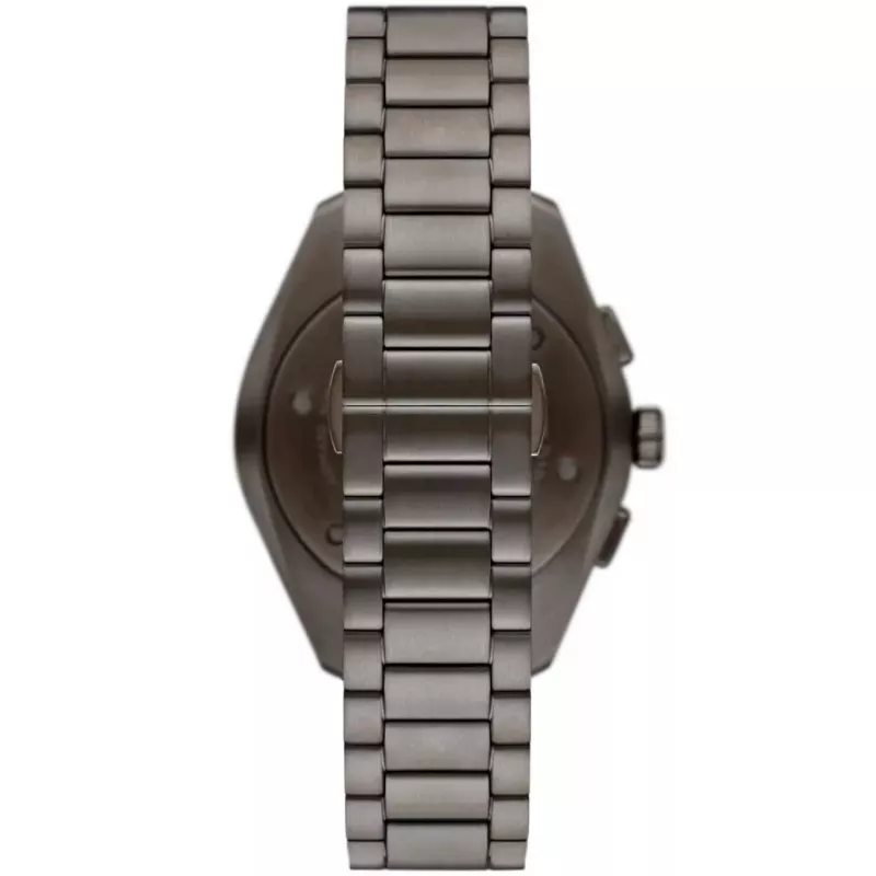 ARMANI AR11481 Vyrų Luigi Chronograph Quartz Laikrodis 43mm Juodas Ciferblatas Juodas Odinis Dirželis