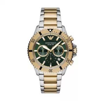 Armani AR11586 Vyriškas kvarcinis chronografo laikrodis 43mm mėlynas ciferblatas nerūdijantis plienas