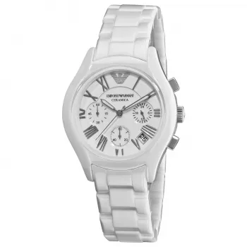 ARMANI AR1404 Ceramica Unisex Quartz Chronograph Laikrodis 38mm Juoda Keramika