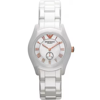 ARMANI AR1418 Moteriškas kvarcinis laikrodis 28mm Baltas keramikinis