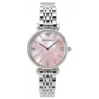 Armani AR1779 Moteriškas Laikrodis 32mm Rožinio Aukso Nerūdijantis Plienas Ruda Oda