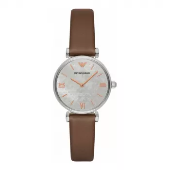 ARMANI AR1988 Moteriškas kvarcinis analoginis laikrodis 32mm nerūdijančio plieno tinklelio apyrankė rožinis auksas