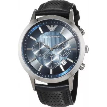 Armani AR2473 Vyriškas chronografinis laikrodis 43mm nerūdijančio plieno mėlynu ciferblatu