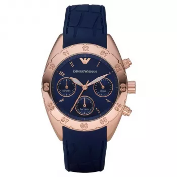 ARMANI AR5939 Moteriškas Rožinio Aukso Spalvos Nerūdijančio Plieno Chronografinis Laikrodis 35mm