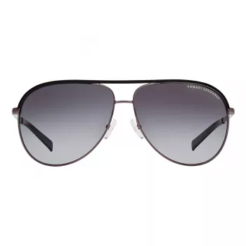 ARMANI EXCHANGE AX2002-60992V Unisex Akiniai - Matinio Juodo Metalo Rėmelis su Tamsiai Pilkais Veidrodiniais Sidabriniais Lęšiais