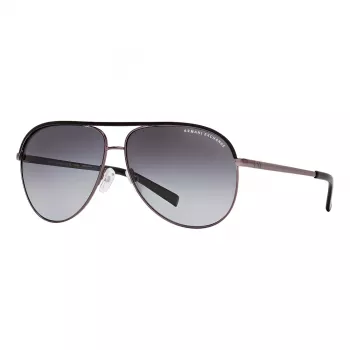 ARMANI EXCHANGE AX2002-60992V Unisex Akiniai - Matinio Juodo Metalo Rėmelis su Tamsiai Pilkais Veidrodiniais Sidabriniais Lęšiais