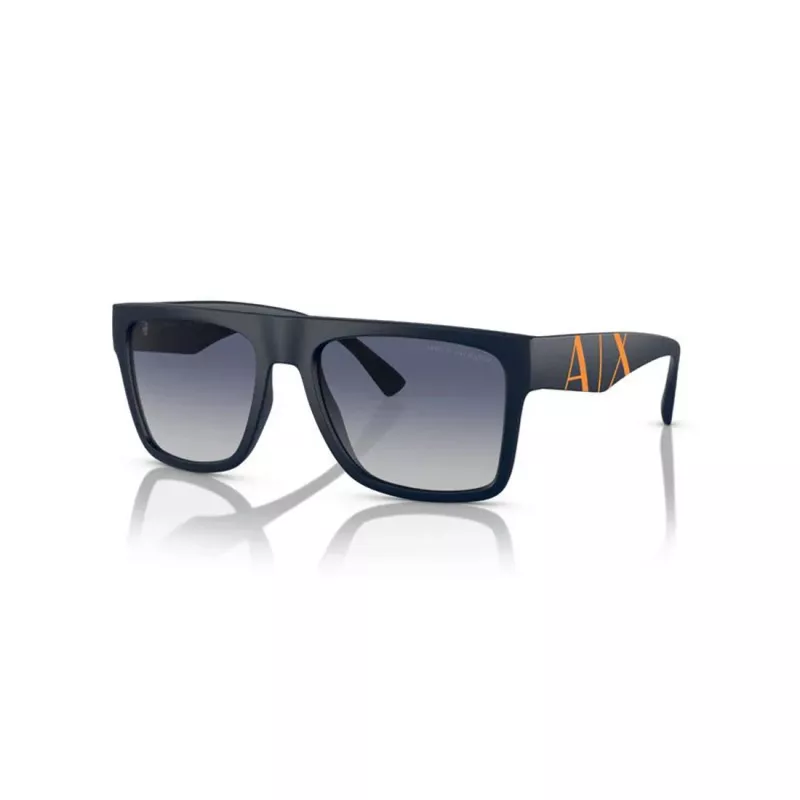 Armani Exchange AX4113S81814L Vyriški stačiakampiai akiniai nuo saulės matinė juoda tamsiai pilka 55/18/145 mm