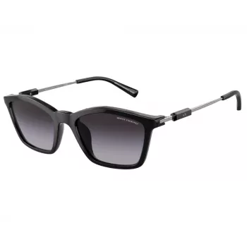 Armani Exchange AX4146SU81588 Moteriški akiniai nuo saulės - Skaidrus pilkas rėmelis, pilki gradientiniai lęšiai, 53 mm