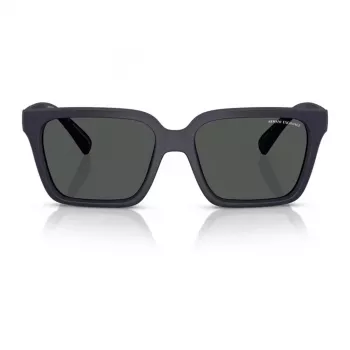 Armani Exchange AX4147S 610587 Vyriški akiniai nuo saulės - Matinis juodas rėmelis, tamsiai pilki lęšiai, 56 mm