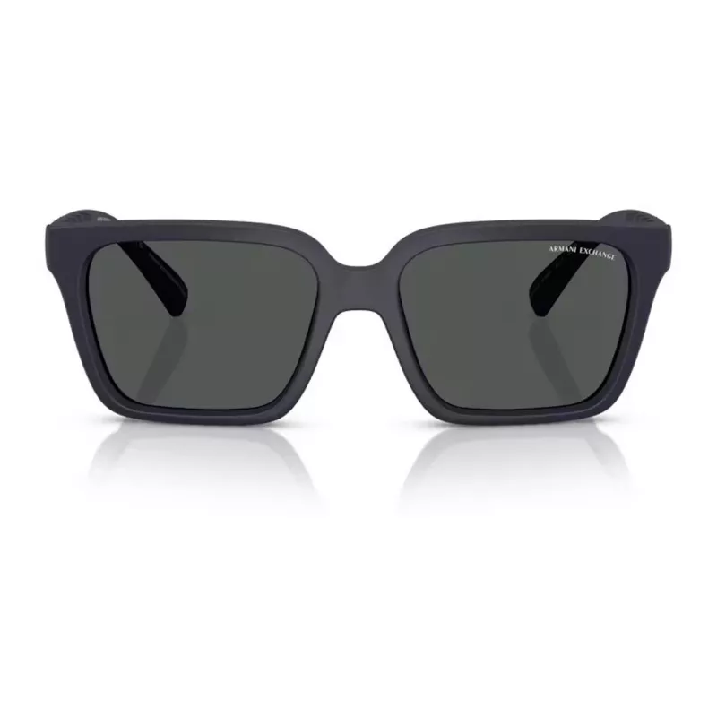 Armani Exchange AX4147S 610587 Vyriški akiniai nuo saulės - Matinis juodas rėmelis, tamsiai pilki lęšiai, 56 mm