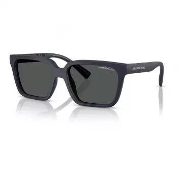 Armani Exchange AX4147S 610587 Vyriški akiniai nuo saulės - Matinis juodas rėmelis, tamsiai pilki lęšiai, 56 mm
