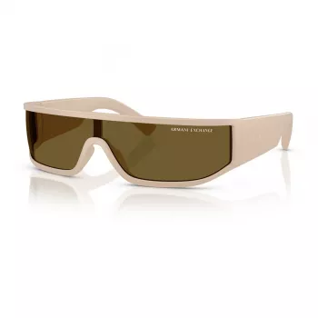 Armani Exchange AX4153SU83617 Unisex akiniai - juodas rėmelis, pilki lęšiai, skydo / kaukės forma, 140 mm lęšio plotis