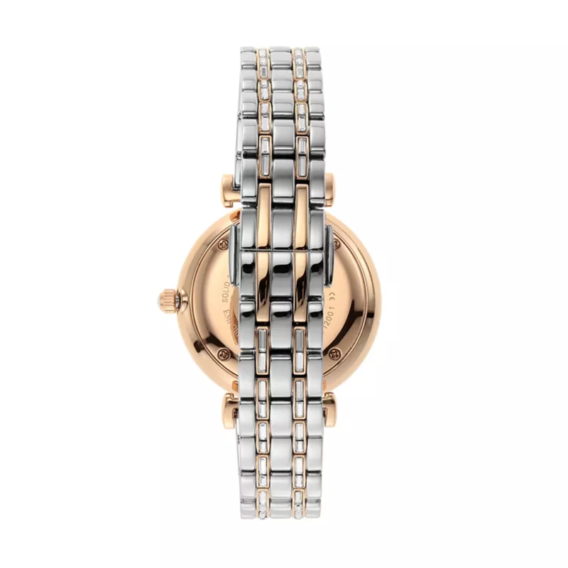 ARMANI Gianni T-Bar moteriškas laikrodis AR11293 – 32 mm nerūdijančio plieno kvarcinis, sidabrinis ciferblatas