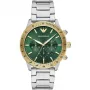Armani Man AR11454 Vyriškas kvarcinis chronografo laikrodis, 43 mm, juodas ciferblatas, odinis dirželis