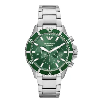 Armani Man AR11500 Vyriškas analoginis kvarcinis chronografo laikrodis 43mm juodas ciferblatas odinis dirželis