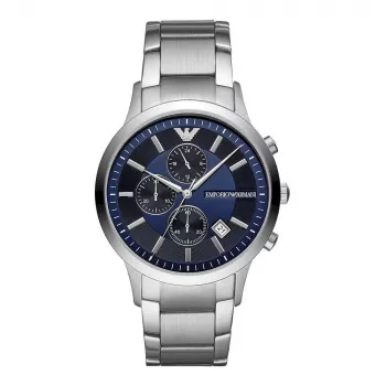 Armani vyriškas chronografo laikrodis AR11164, 43 mm, nerūdijančio plieno, juodas ciferblatas