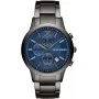 Armani vyriškas AR11215 chronografo nerūdijančio plieno laikrodis, 43 mm, juodas ciferblatas