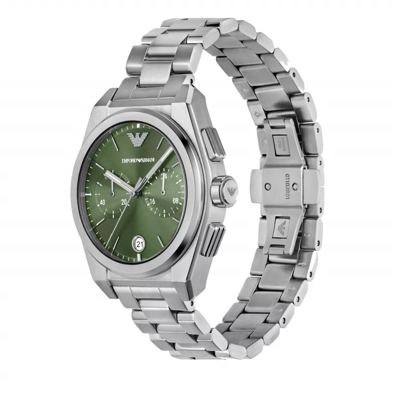 Armani vyriškas AR11640 nerūdijančio plieno chronografo laikrodis, 43 mm