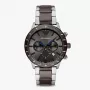 Armani vyriškas Luigi chronografo laikrodis su juodu ciferblatu ir odiniu dirželiu AR11391 (43 mm)