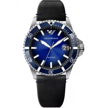 Armani vyriškas laikrodis AR11516 42mm nerūdijantis plienas kvarcinis chronografas mėlynas ciferblatas