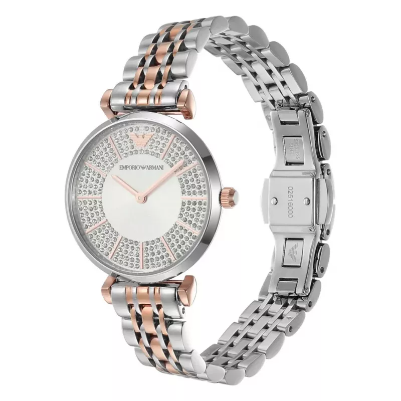 ARMANI moteriškas laikrodis AR11537 32mm nerūdijantis plienas sidabrinis ciferblatas