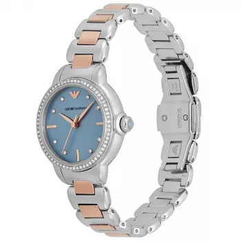 ARMANI moteriškas laikrodis AR11597 32mm nerūdijančio plieno sidabrinis ciferblatas tinklinis dirželis