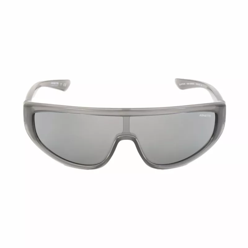 ARNETTE AN4264 Unisex akiniai su matiniu juodu rėmeliu ir tamsiai pilkais sidabriniais veidrodiniais lęšiais 135mm