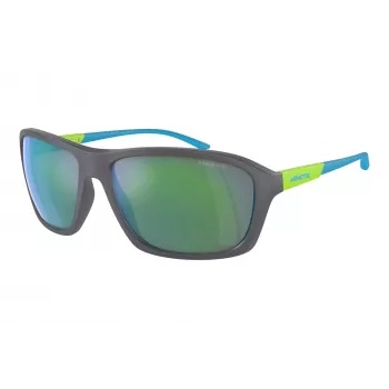 ARNETTE AN4329-28538N Unisex akiniai, stačiakampiai, matinio juodo rėmelio, tamsiai pilki lęšiai, 63/17/130 mm