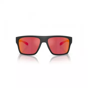 ARNETTE AN4330-27536Q Stačiakampiai akiniai nuo saulės Matinė juoda Tamsiai pilkas sidabrinis veidrodis 63mm