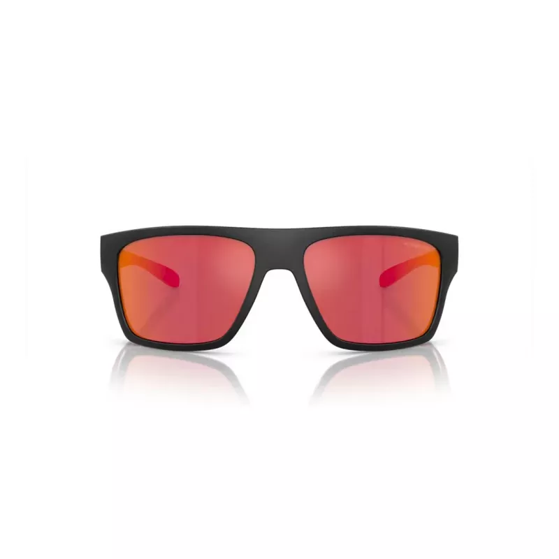 ARNETTE AN4330-27536Q Stačiakampiai akiniai nuo saulės Matinė juoda Tamsiai pilkas sidabrinis veidrodis 63mm