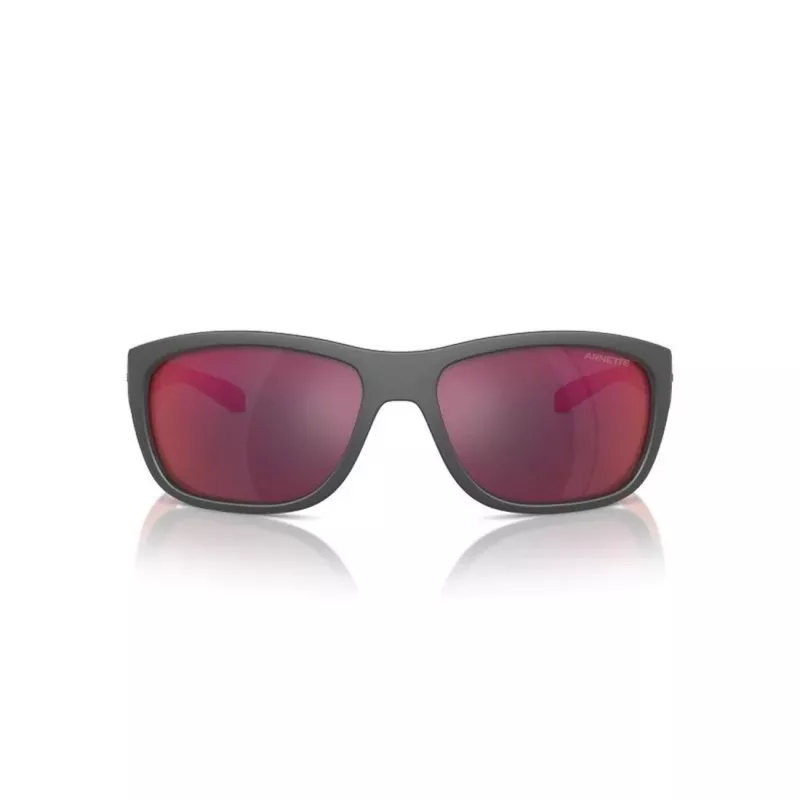 ARNETTE AN4337-28706Q Vyriški stačiakampiai akiniai nuo saulės, matiniai juodi, pilki veidrodiniai, 63 mm