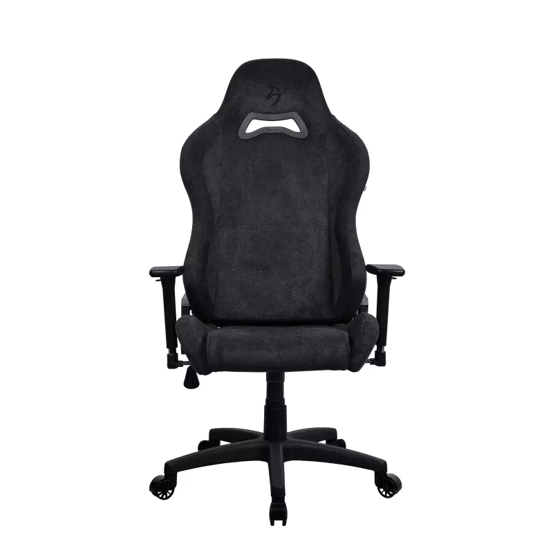Arozzi Torretta Soft Fabric Žaidimų kėdė – Pure Black, Metal Frame, Class 4 Gas Lift, 3D Porankiai