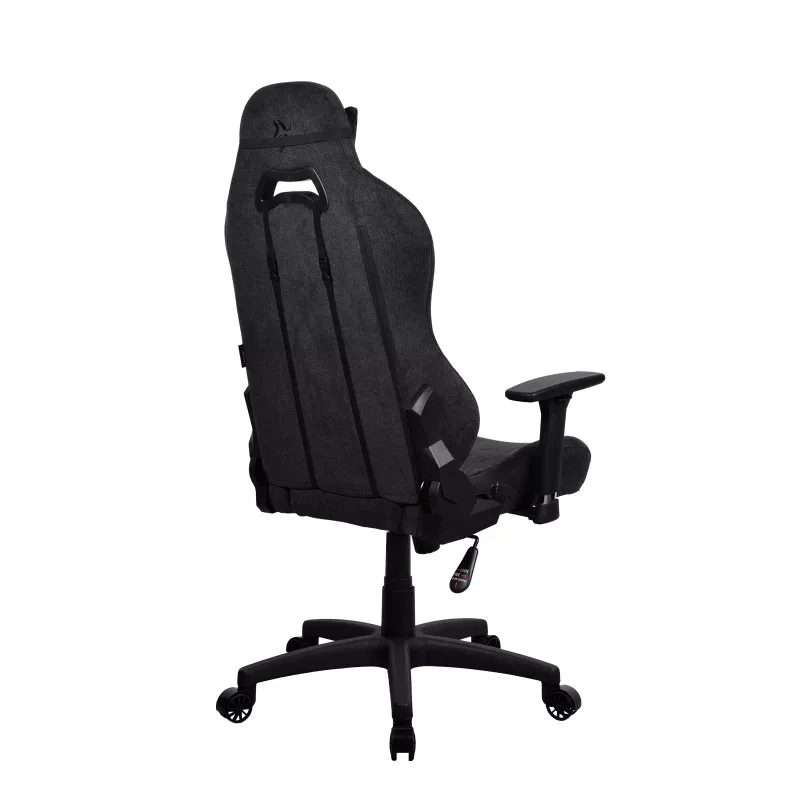 Arozzi Torretta Soft Fabric Žaidimų kėdė – Pure Black, Metal Frame, Class 4 Gas Lift, 3D Porankiai
