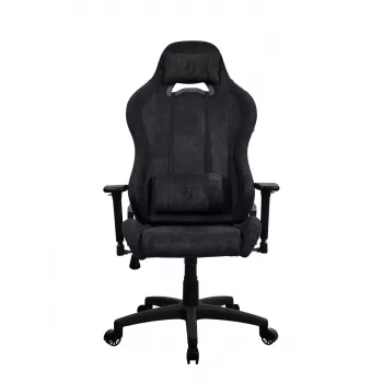 Arozzi Torretta Soft Fabric Žaidimų kėdė – Pure Black, Metal Frame, Class 4 Gas Lift, 3D Porankiai