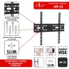 ART AR-33 Fiksuotas sieninis laikiklis 26-60 colių LCD/LED televizoriams, 45 kg, VESA 400x400, plonas 24 mm profilis, juodas