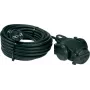 AS Schwabe 60456 10m H07RN-F 3G1.5mm² 3-ių lizdų guminis prailgintuvas su Schuko kištuku ir mova, IP44, juodas
