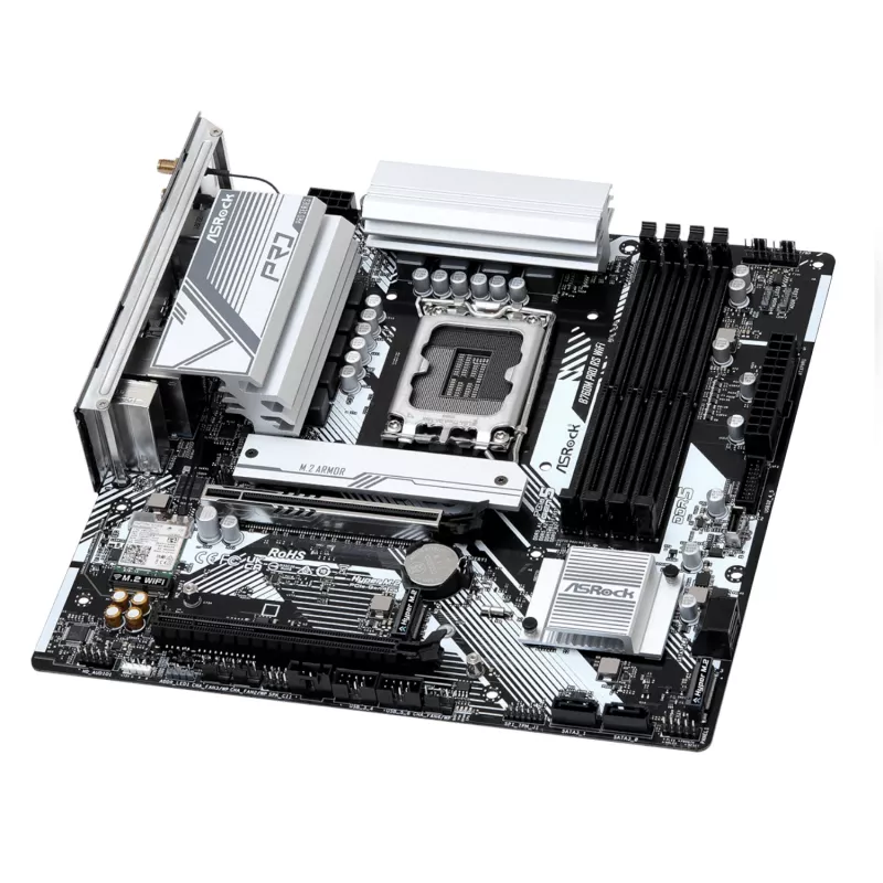 ASRock B760M Pro RS WiFi Intel LGA 1700 Micro-ATX žaidimų pagrindinė plokštė
