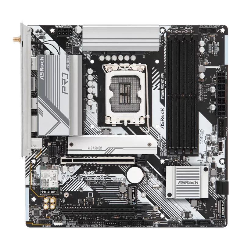 ASRock B760M Pro RS WiFi Intel LGA 1700 Micro-ATX žaidimų pagrindinė plokštė
