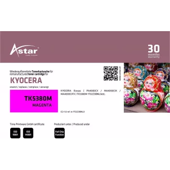 ASTAR AS20406 Kyocera TK-5380M rausvoji (magenta) tonerio kasetė, perdirbta, didelio našumo, 10 000 puslapių