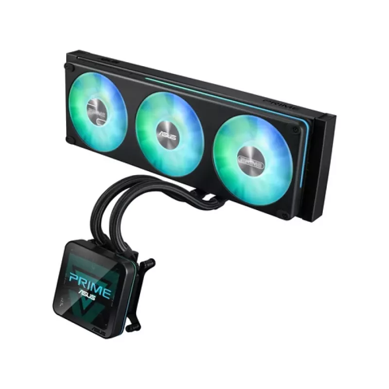 ASUS Prime SLC II 360 ARGB LCD AIO skysčio CPU aušintuvas, 360 mm radiatorius, 3 x 120 mm ARGB ventiliatoriai, LGA 1851/1700/1200/115x/AM5/AM4